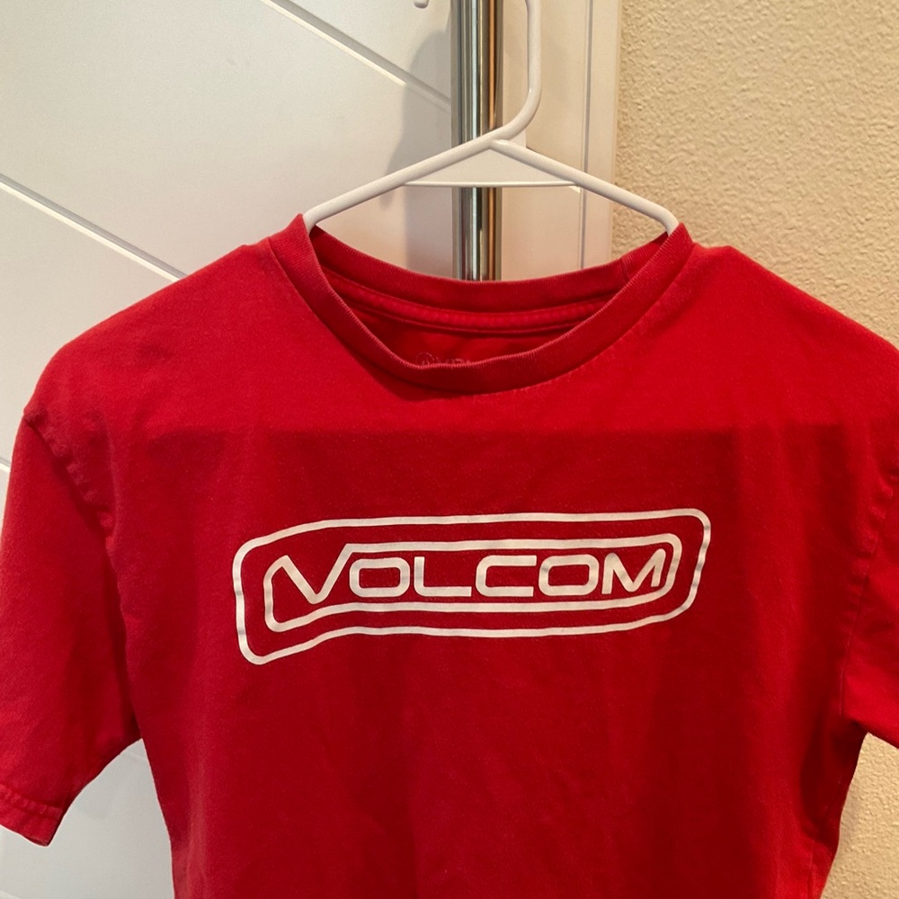 Volcom Vibrant Red Tee with White Accents